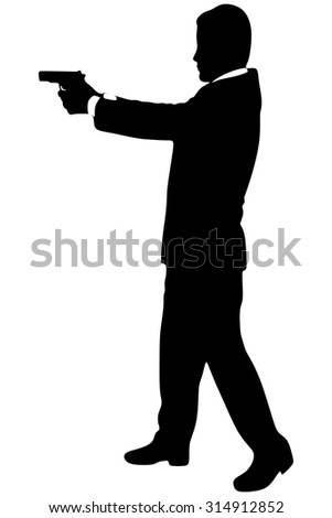 Hunter Shoots His Gun Silhouette On Stock Vector 201566072 - Shutterstock