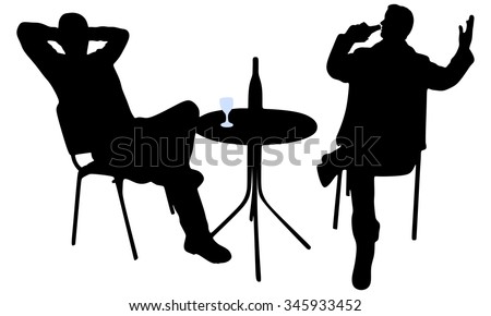 Silhouette Drunk Angry Man Waitress Stock Vector 353620628 - Shutterstock