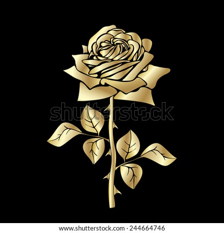 Single Gold Rose Stock Vectors & Vector Clip Art | Shutterstock