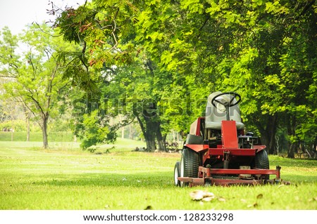 lawn mower on field