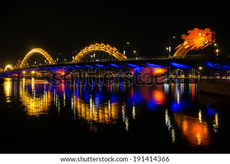 Dragon River Bridge ( Rong Bridge) in Da Nang, Vietnam