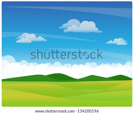 Summer Golf Courses Landscape Green Hills Stock Vector 402229753 ...