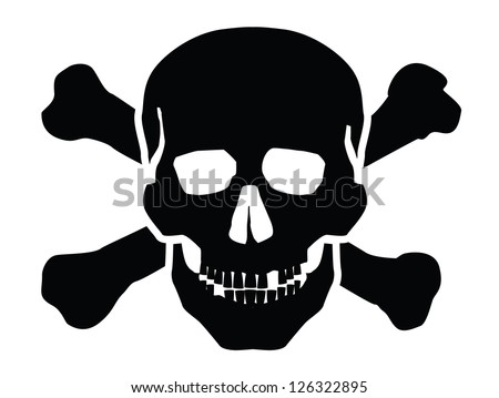 Vector Black Skull Icon On White Stock Vector 126322895 - Shutterstock