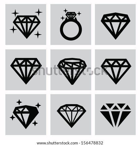 Diamond Vector Icons Set Stock Vector 147504923 - Shutterstock