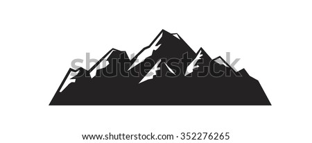 Vector Black Mountain Icon On White Stock Vector 352276265 - Shutterstock