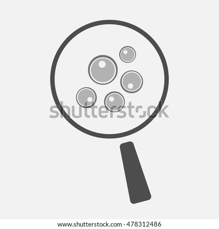 Illustration of an isolated magnifier icon with oocytes