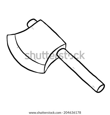 Axe Cartoon Vector Illustration Black White Stock Vector 204636178