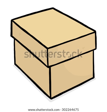 Brown Paper Box Cartoon Vector Illustration Stock Vector 302264675