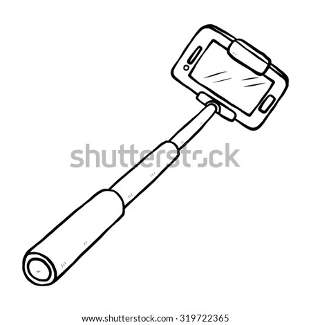 selfie stick drawing