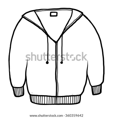 stock vector jacket or sweater cartoon vector and illustration black and white hand drawn sketch style 360359642