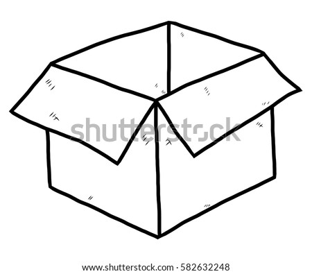 Paper Box Cartoon Vector Illustration Black Stock Vector 582632248 ...