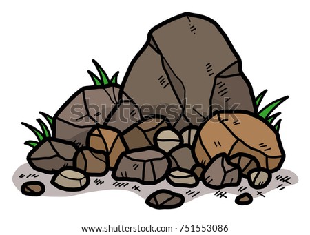 Single Rock Cartoon Vector Illustration Black Stock Vector 276614543 ...