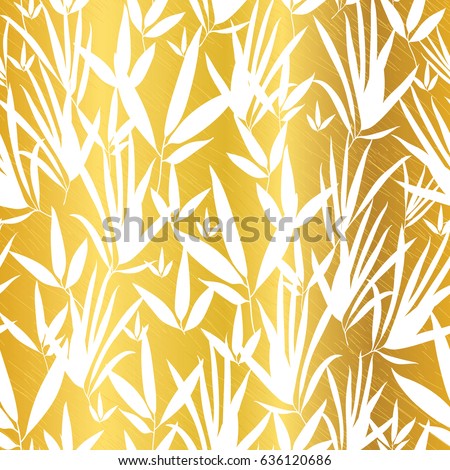 stock vector vector gold and white bamboo leaves seamless pattern background great for tropical vacation fabric 636120686