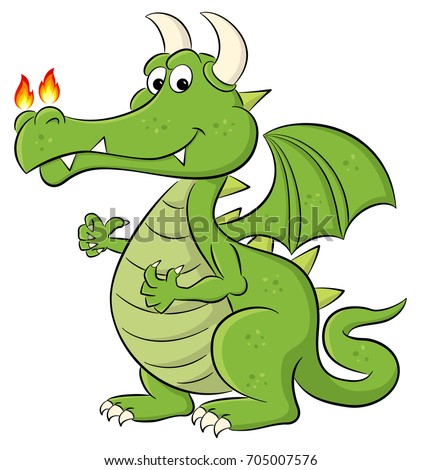 Flying Fairy Tale Dragon Vector Illustration Stock Vector 77104780 ...