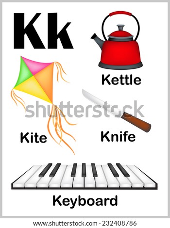Printables K For Words alphabet letter k stock photos royalty free images vectors cute and colorful with set of illustrations words printable sheet