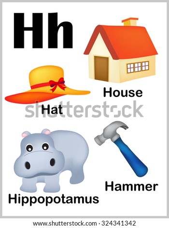 Cute Colorful Alphabet Letter H Set Stock Vector 232963459 - Shutterstock
