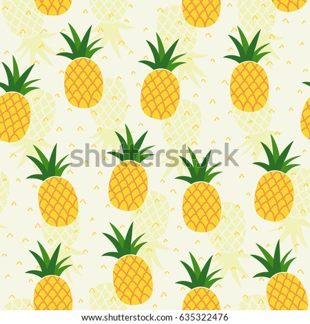 Seamless pineapple pattern for textile fabric or wallpaper backgrounds
