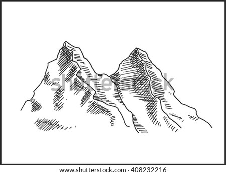 Rocky Mountain Set Engraving Etching Hand Stock Vector 281397884 ...