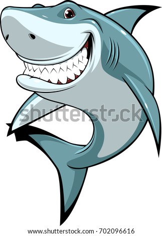 Vector Illustration Toothy White Shark Stock Vector 186213029 ...