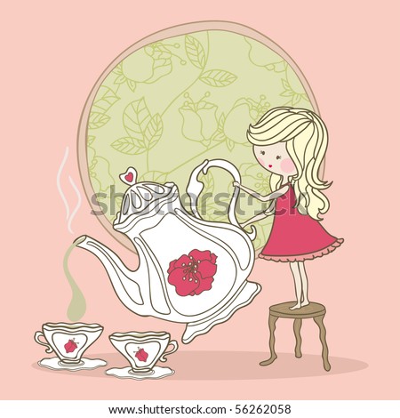 Tea Time Stock Vector 76659457 - Shutterstock