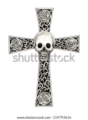 Art Skull Cross Day Dead Hand Stock Illustration 155668736 - Shutterstock