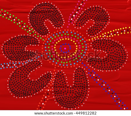 Australian Aboriginal Dot Painting Meeting Place Stock  