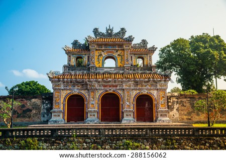 Beautiful site of Citadel in Hue, Vietnam. Citadel in Hue is enlisted in UNESCO World Heritage Sites. Travel photography for Southeast Asia.
