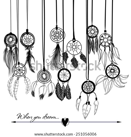 Dream Catcher Vector Illustration On The White Background Dream Catcher Vector Illustration On The White Background
