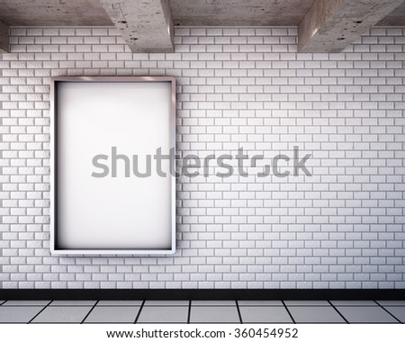 mockup billboard in the subway. 3d.