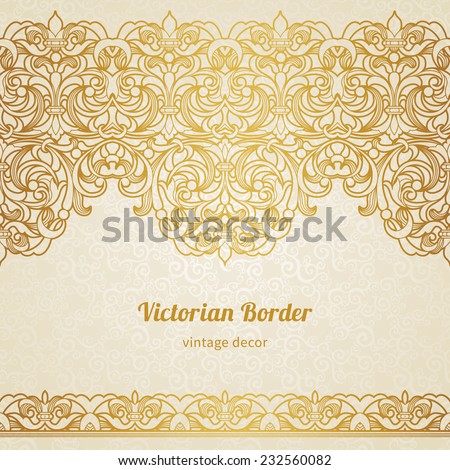 vector vintage border victorian style ornate stock vector 232560082