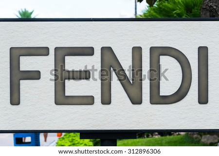 CANNES,FRANCE-AUGUST 01,2015:Fendi is an Italian luxury fashion house founded in 1925 in Rome.
