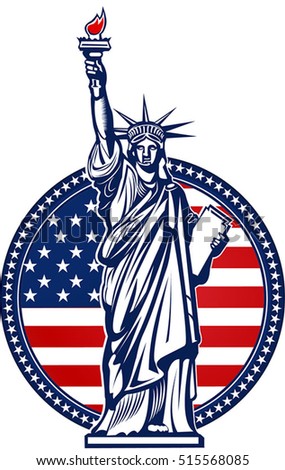 Statue Liberty New York American Symbol Stock Vector 515568085 ...
