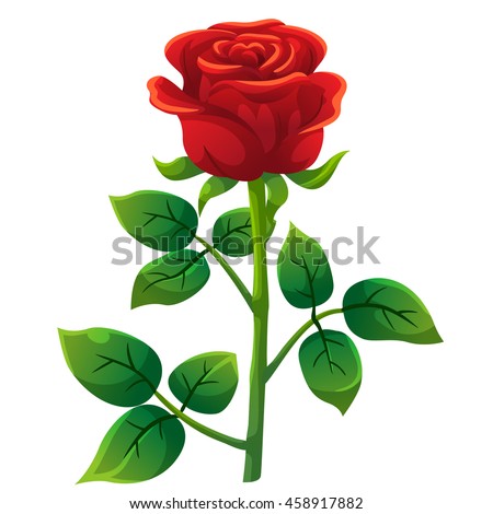 Red Rose Cartoon Style Vector Art Stock Vector 404309188 - Shutterstock