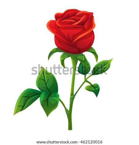 Red Rose Cartoon Style Vector Art Stock Vector 379044457 - Shutterstock