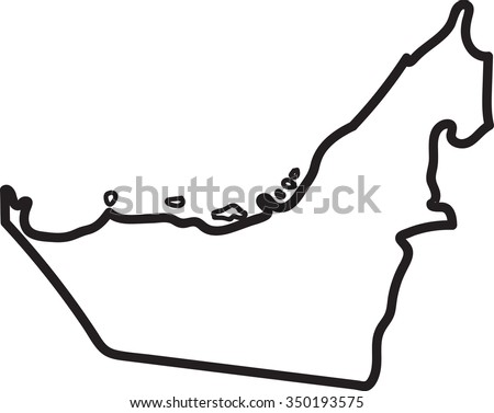 Freehand Uae Map Sketch On White Stock Vector 350193575 - Shutterstock