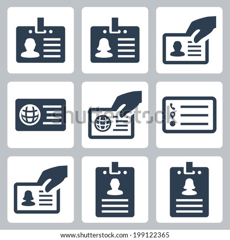 ID Card Vector Icons Set Stock Vector 199122365 - Shutterstock