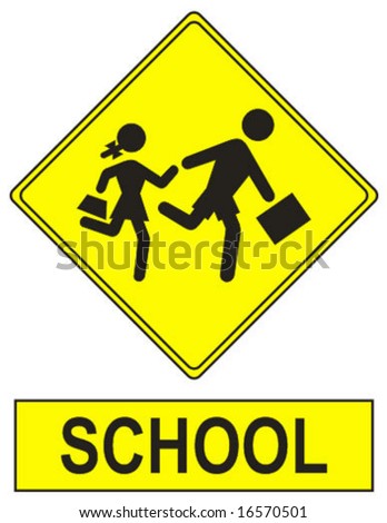 Children school crossing traffic sign Stock Photos, Images, & Pictures ...