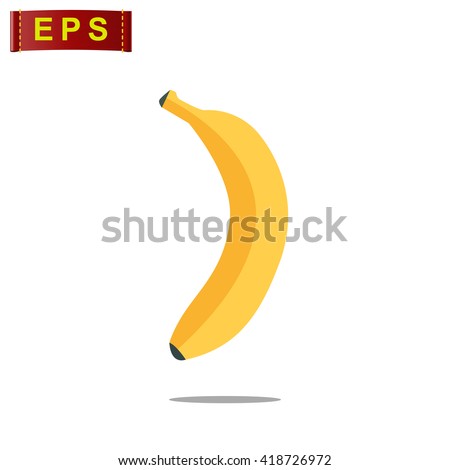 banana icon, vector banana icon, isolated flat banana icon