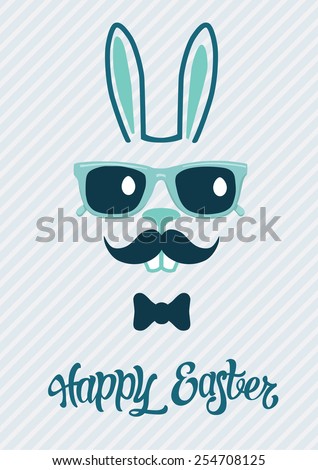 Download Easter Postcard Hipster Bunny Wearing Glasses Stock Vector ...