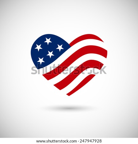 Download American Flag Heart Vector Illustration Sign Stock Vector ...