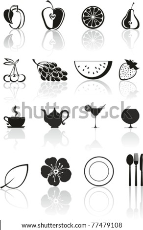 Food icon set isolated on White background. Vector illustration