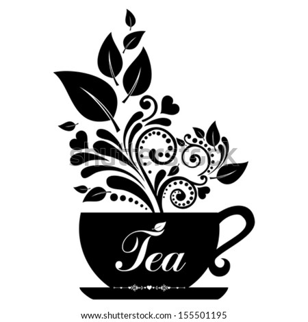 Download Cute Tea Time Card Cup Floral Stock Vector (Royalty Free ...