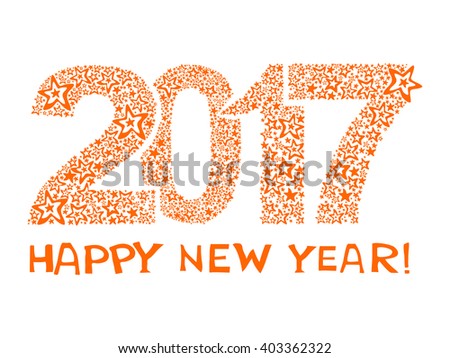 2017 Happy New Year greeting card or background. Vector illustration