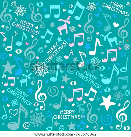 Merry Christmas Seamless Pattern Wallpaper Musical Stock Illustration 763578862 - Shutterstock