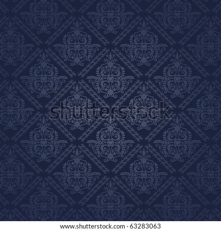 Royal Blue Dark Damask Background Tile Stock Illustration 22781044 ...