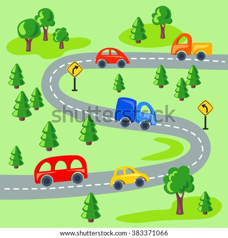 Funny Vehicles City Cartoon Vector Illustration Stock Vector 111465302 ...