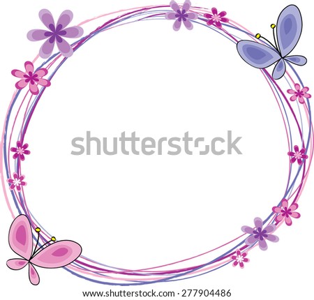 Download Flowers Butterfly Circle Border Stock Vector 277904492 ...