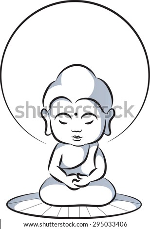 Cartoon Cute Buddha Stock Vector 295033397 - Shutterstock