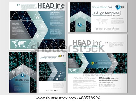 Social Media Posts Set Business Templates Stock Vector 523984132 Shutterstock Social Media Design Templates