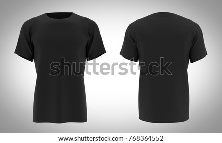 Men Black Tshirt Realistic Mockup Short Stock Vector 428686147 ...
